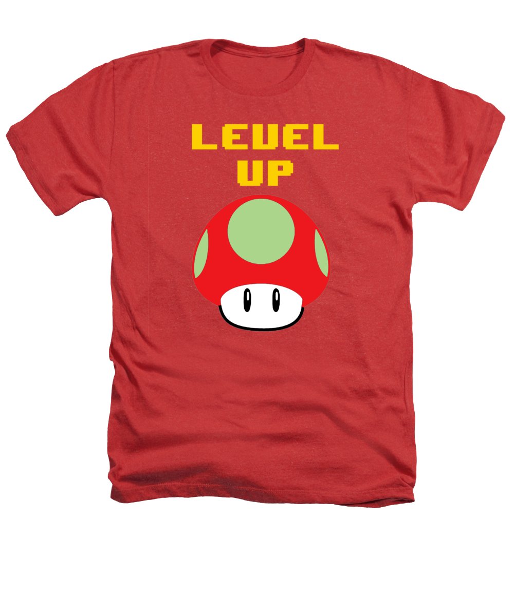 Level Up Mushroom, Classic 8 Bit Entertainment System Characters. Babies From The 80's.  - Heathers T-Shirt