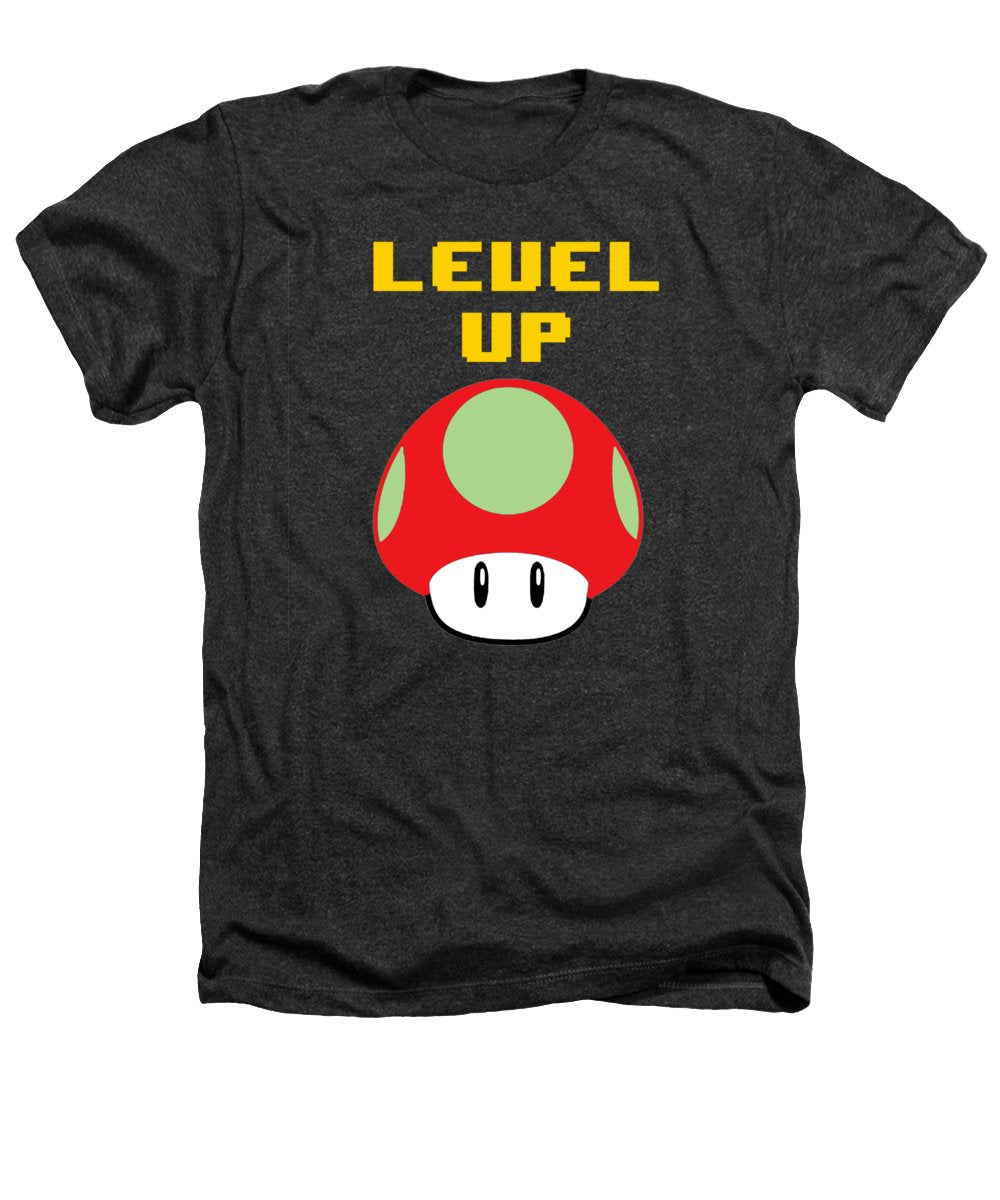 Level Up Mushroom, Classic 8 Bit Entertainment System Characters. Babies From The 80's.  - Heathers T-Shirt